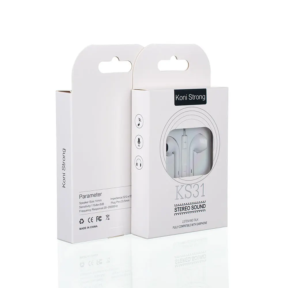 Проводные наушники Koni strong KS31, 3.5mm, 1.2m, white - фото 2