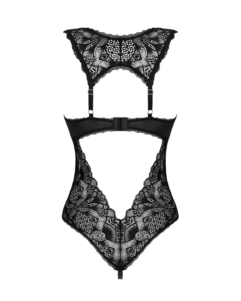 Мереживне боді Obsessive Donna Dream crotchless teddy XS/S Black, відкритий доступ - фото 4