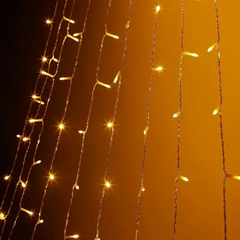 Гірлянда завіса вогнів із зіркою різдвяна ялинка Топер 350 Leds Водоспад Світло-гартова фея вогні Xmas - фото 3
