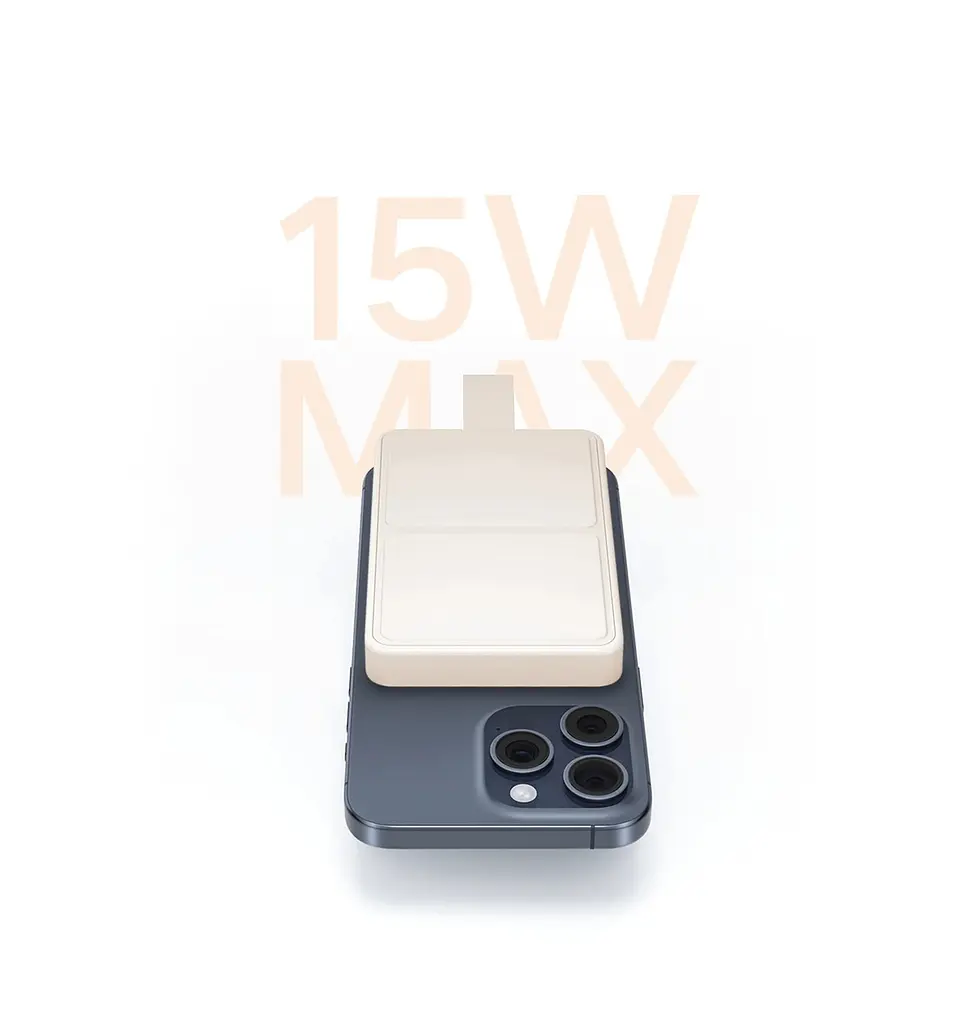 Бездротовий магнітний зовнішній акумулятор Xiaomi 6000mAh 15W Magnetic Power Bank (BHR9074GL) Beige - фото 9