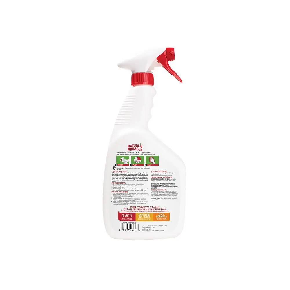 Спрей-истребитель Nature's Miracle Stain & Odor Remover для удаления пятен и запахов от кошек 946 мл - фото 3