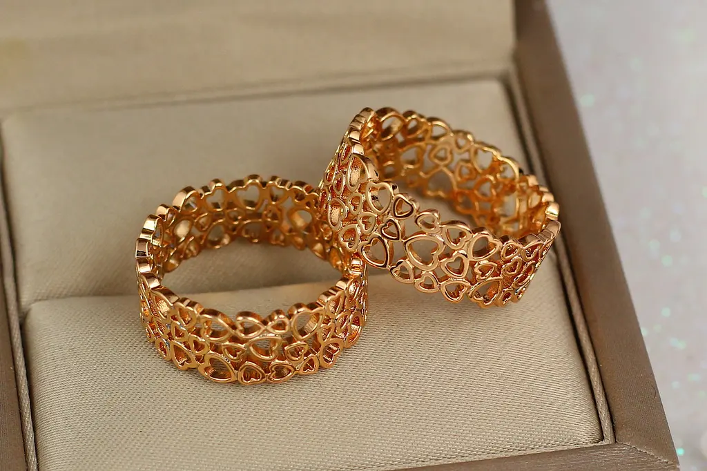 Кільце Xuping Jewelry плетене з сердечок р 16 золотисте - фото 2