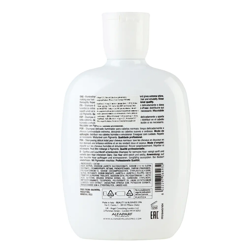 Бессульфатный шампунь Alfaparf Milano Semi Di Lino Diamond Illuminating Low Sulfate Free Shampoo 250 мл - фото 3