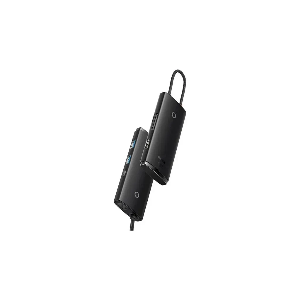 Концентратор Baseus USB-C 6-in-1 HDMI + 2xUSB 3.0 + PD + SD/TF black (WKQX050101) - фото 3