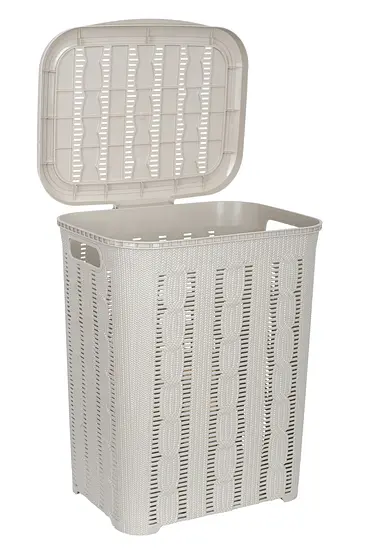 Корзина для белья Violet House 0419 Вязание Cappuchino, 45 л, бежевая (0419 Вязание CAP с/к 45 л) - фото 2