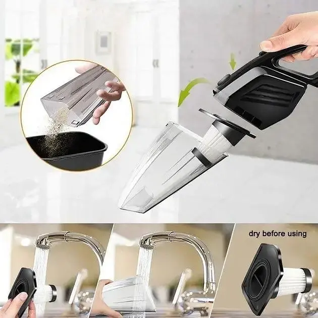 Автомобільний бездротовий ручний пилосос Grikey 5W акумуляторний для сухого та вологого прибирання 7000Па 140W - фото 3