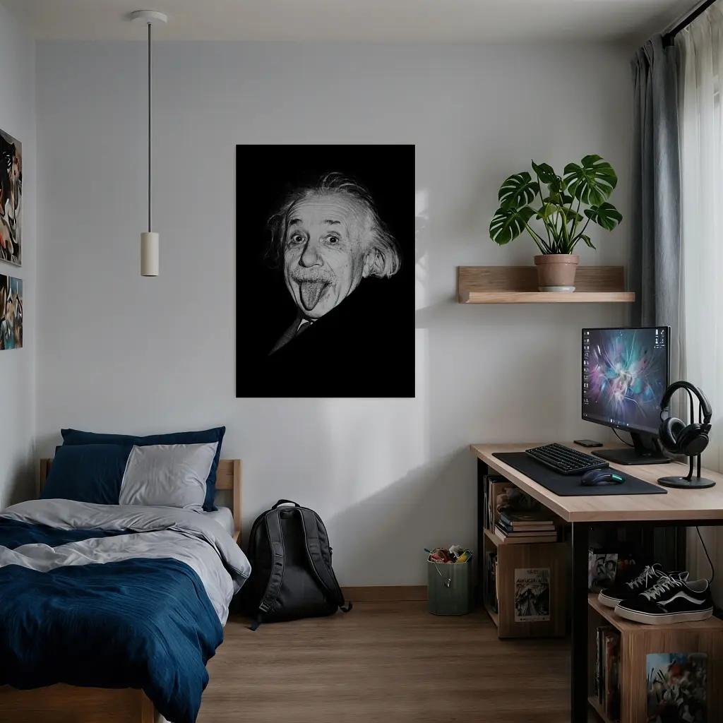 Інтер'єрна картина Альберт Ейнштейн з висунутим язиком, Albert Einstein, науковець, фізика, 60×43 см (id1301) - фото 2