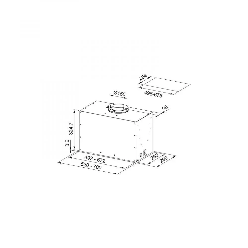 Вытяжка встраиваемая Franke Box Flush EVO FBFE XS A70 (305.0665.361) - фото 2
