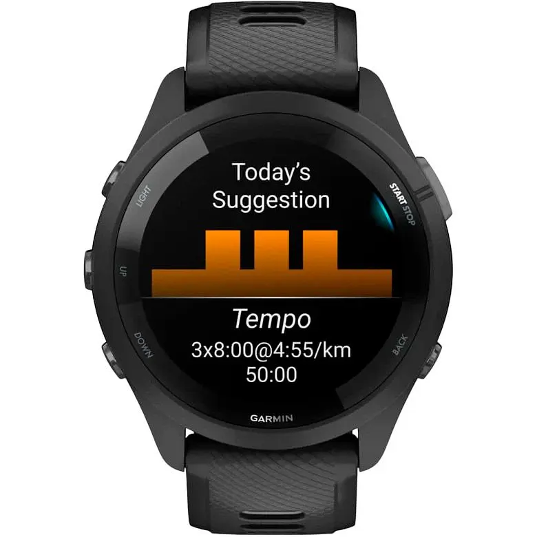 Смарт-годинник Garmin Forerunner 265 Black Bezel and Case with Black/Powder Gray Silicone Band 010-02810-10 [89347] - фото 4