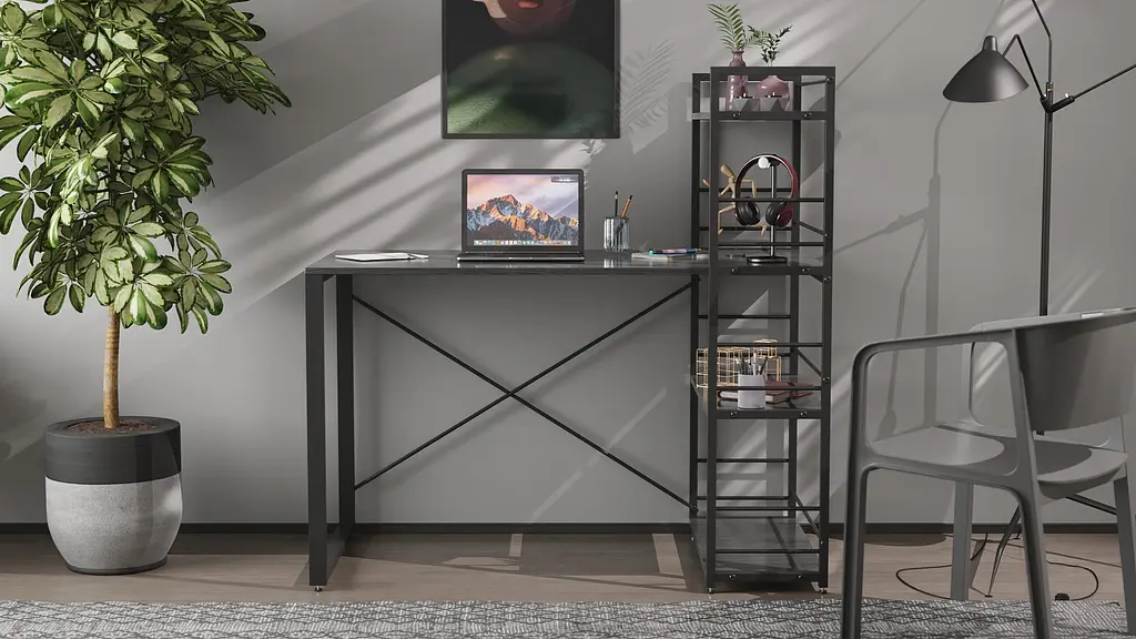 Письмовий стіл Ferrum-decor Серії Конект з етажеркою 75x120x60 чорний ДСП Сосна Кембра 16мм (FRD-104224) - фото 3