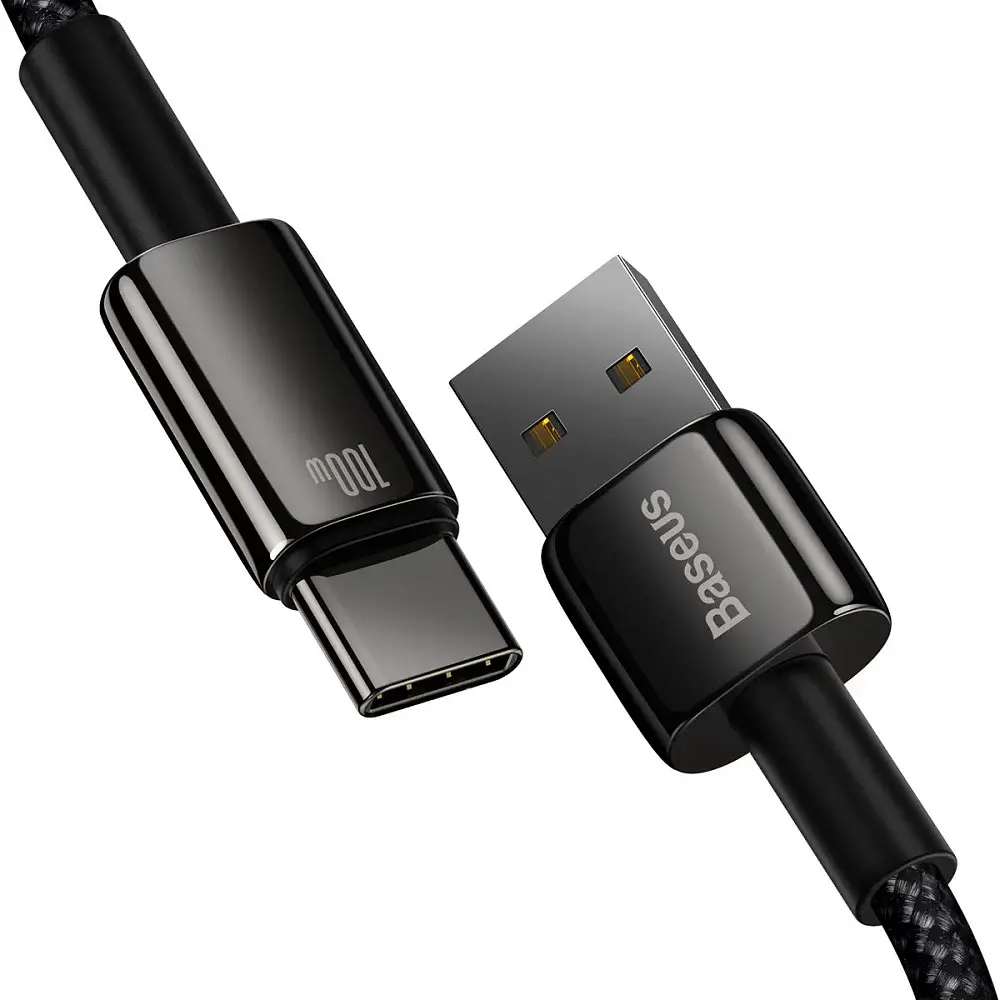 Кабель Baseus Tungsten Gold USB-A to USB-C 1m Black (CAWJ000001) [106122] - фото 3
