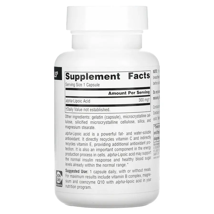 Альфа-ліпоєва кислота Source Naturals Alpha Lipoic Acid 300 mg, 60 капсул - фото 2