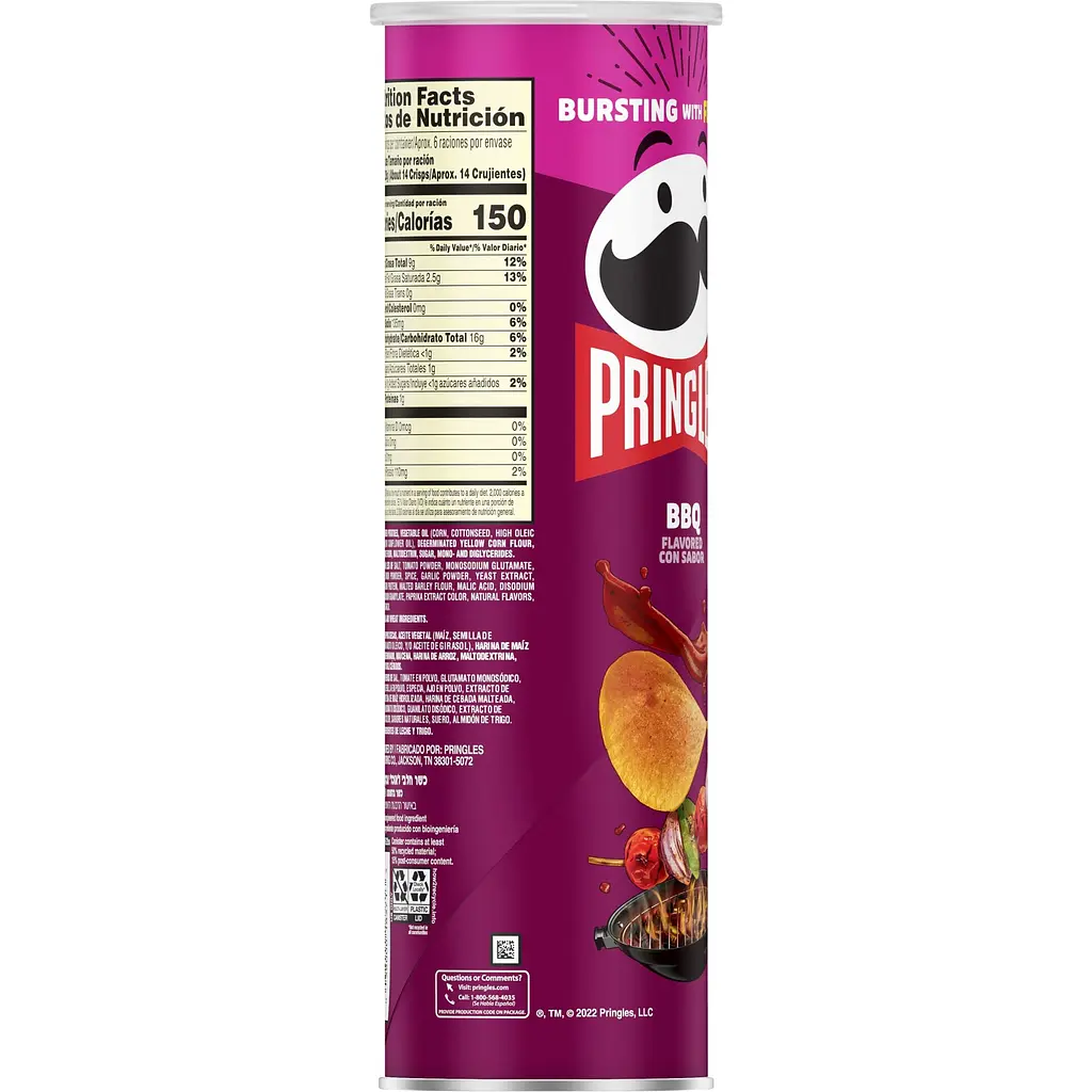 Чипси Pringles BBQ Flavored Con Sabor 158 г - фото 4