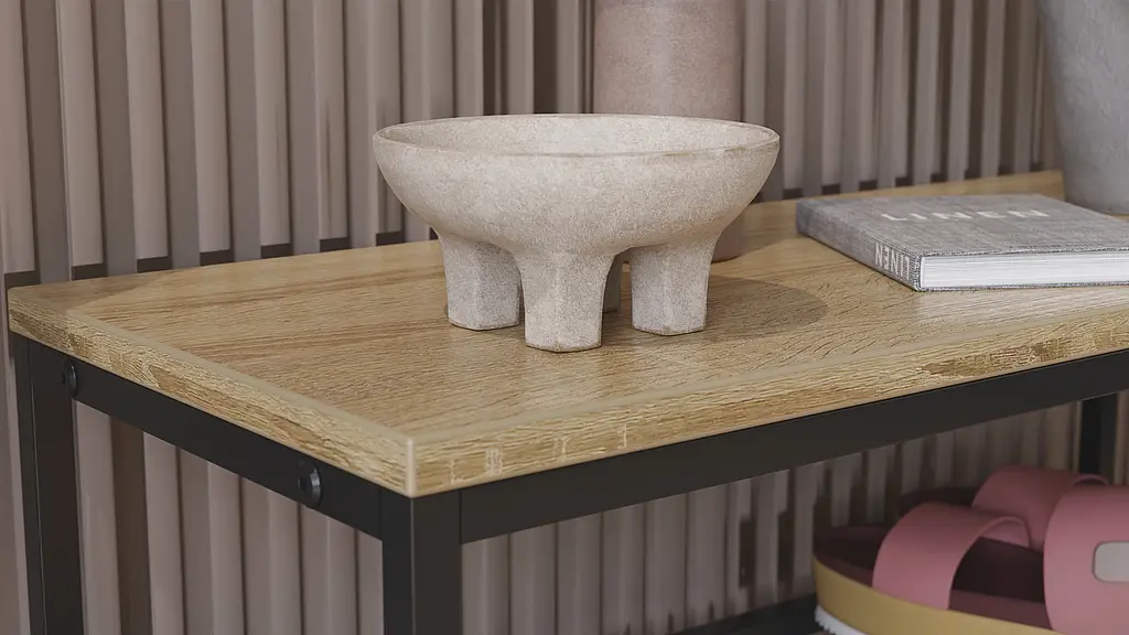 Полиця для взуття Слайм 4 Ferrum-decor 820x630x260 Чорний метал ДСП Дуб Сонома 16 мм (FRD-105162) - фото 4