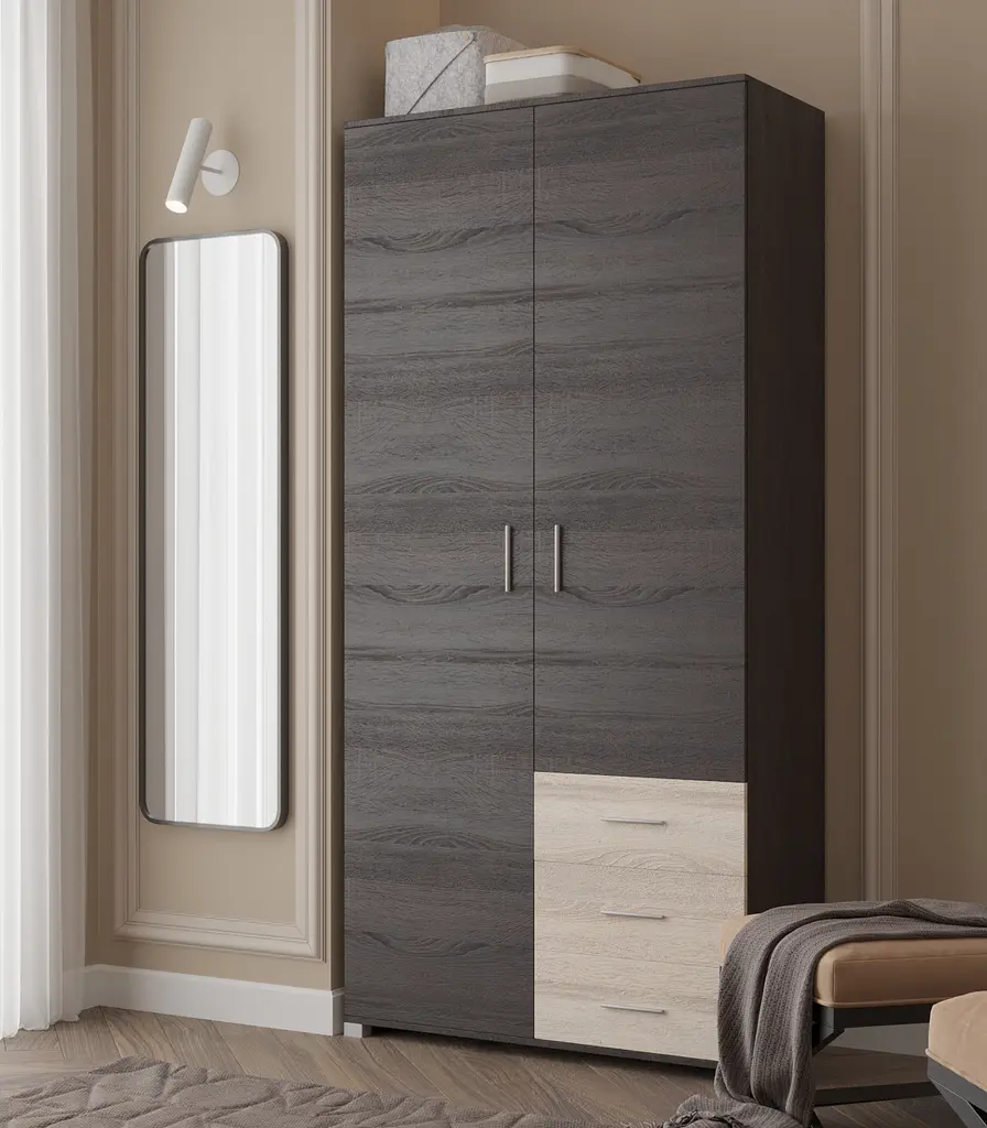 Шафа розстібна Еверест Бриз ШП-4 з ящиками Венге/Дуб молочний (DTM-2296) - фото 2