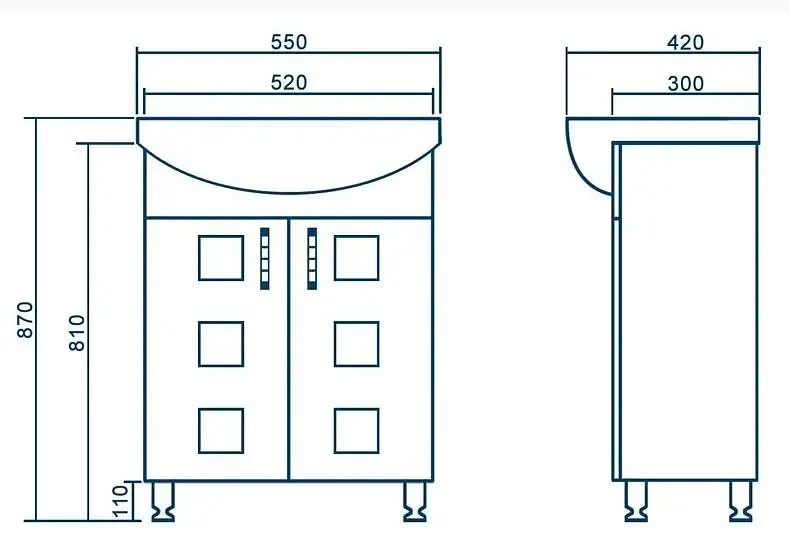 Тумба ПіК Корфу Т1 + раковина Cersanit Cersania 55 см Білий 30412 - фото 6