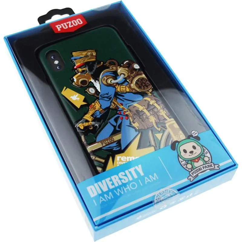 Чохол-накладка PUZOO TPU with UV Printing Punk Phone iPhone X Dark Green - фото 2