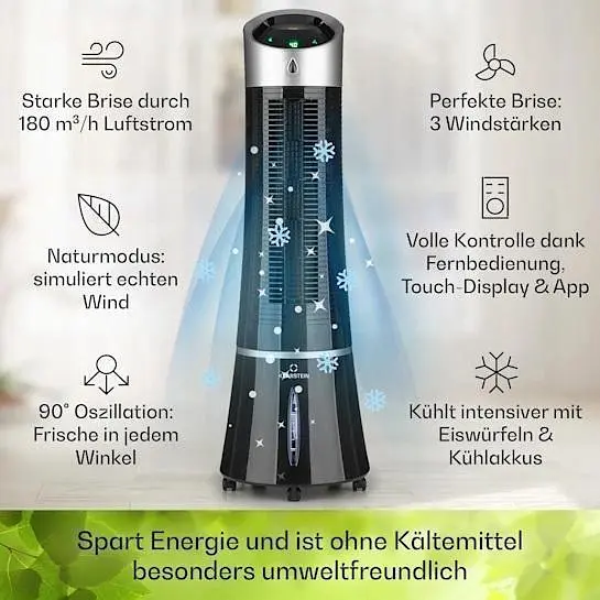 Мобильный кондиционер-вентилятор Klarstein Skyscraper Ice Smart 4-в-1 (10040205) - фото 3