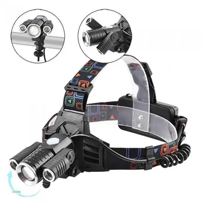 Ліхтар налобний з велокріпленням та режимом zoom W602-T6+2XPE Bike 2x18650 - фото 3