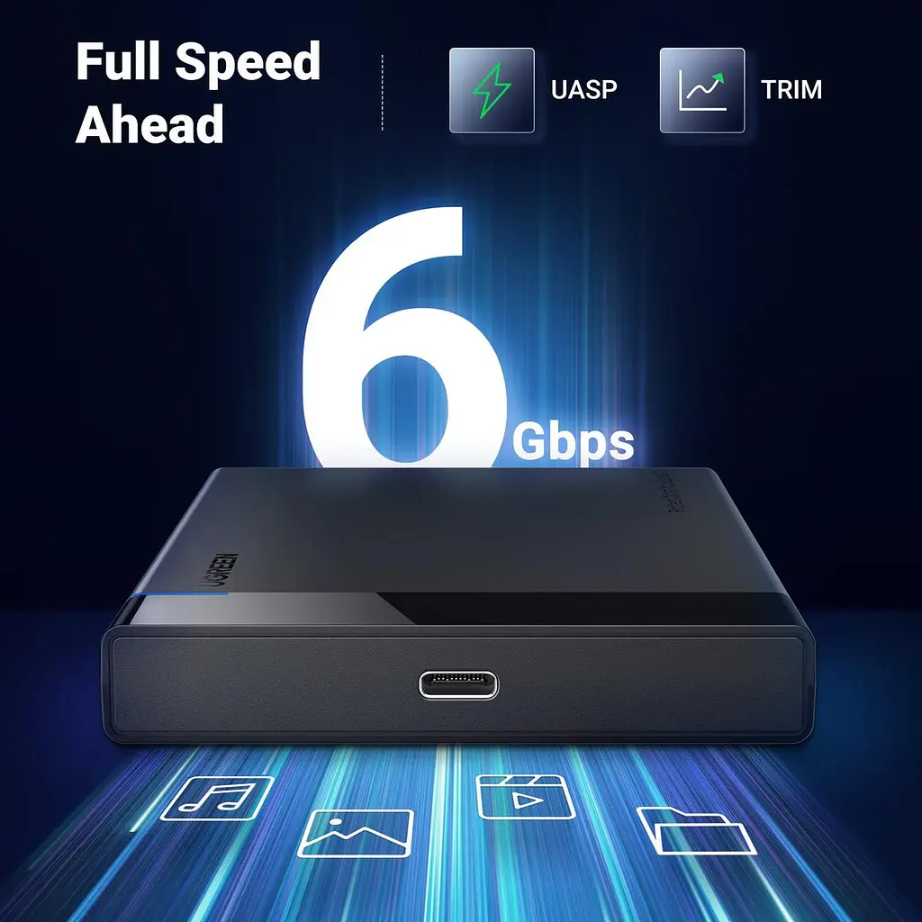 Зовнішня кишеня UGREEN US221 USB 3.1 для SSD HDD 2.5" Hard Drive Box (UGR-50743) - фото 5