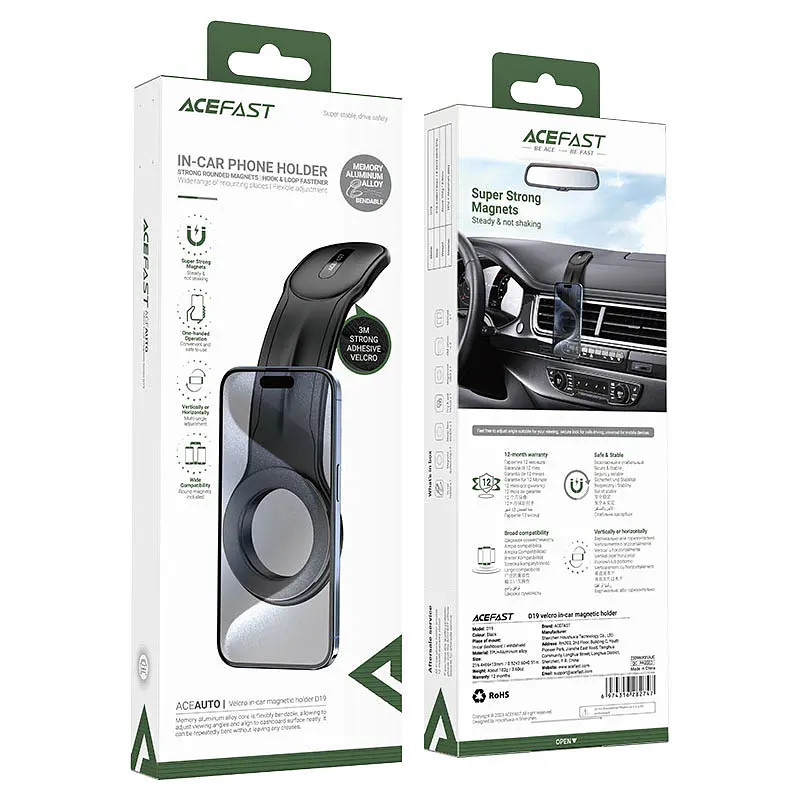Автоутримувач D19 Velcro in-car Black Acefast teh0029278 - фото 6