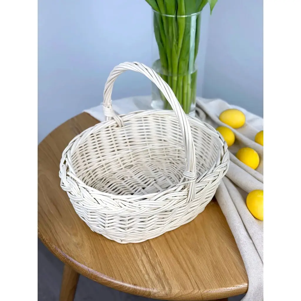 Комплект Пасхальная корзина Буковина маленькая с льняным полотенцем 45х30 см Луч и свечой - фото 5