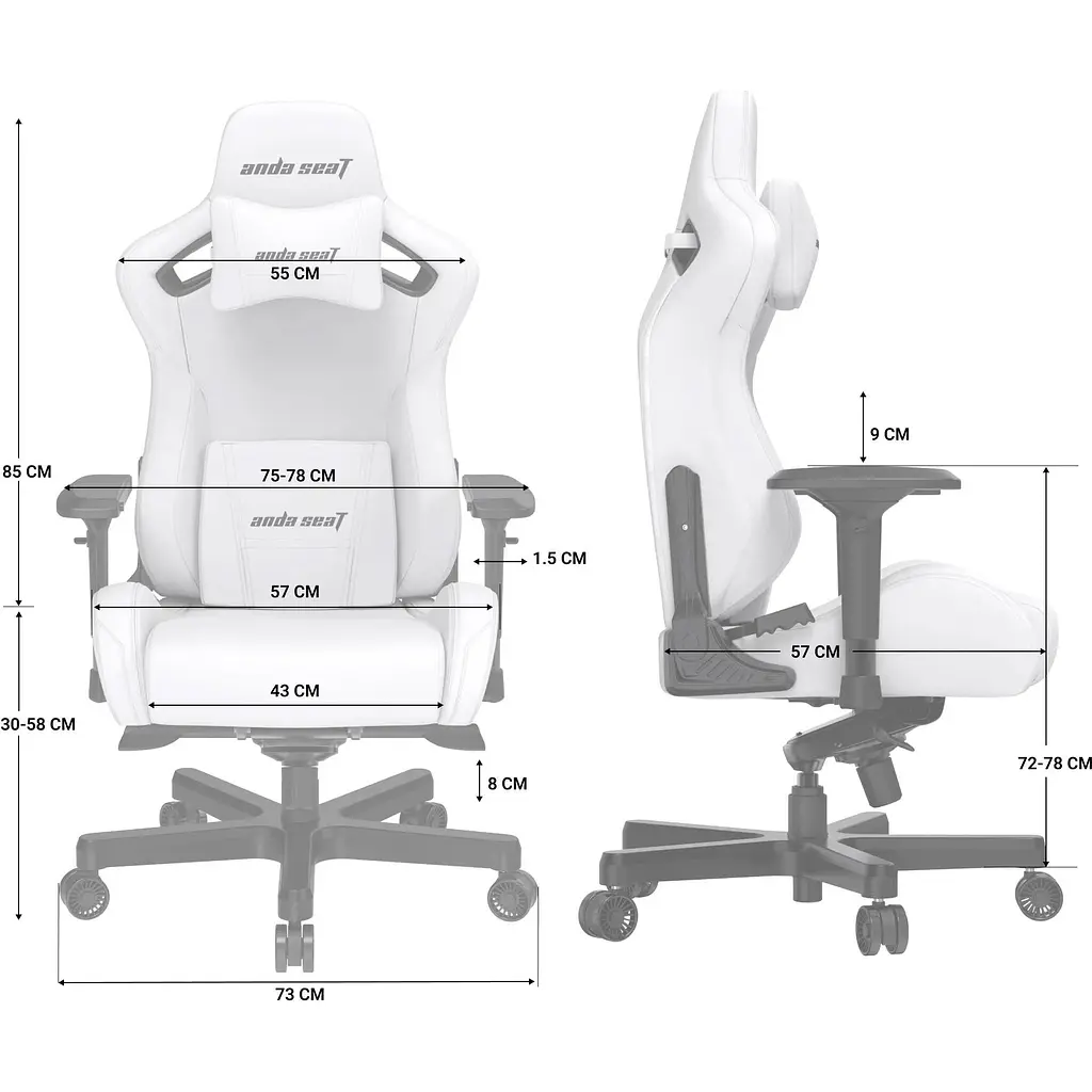Геймерское кресло Anda Seat Kaiser 2 Pro XL Linen Fabric Gray [AD12YXL-17-G-F-G01] [126344] - фото 15