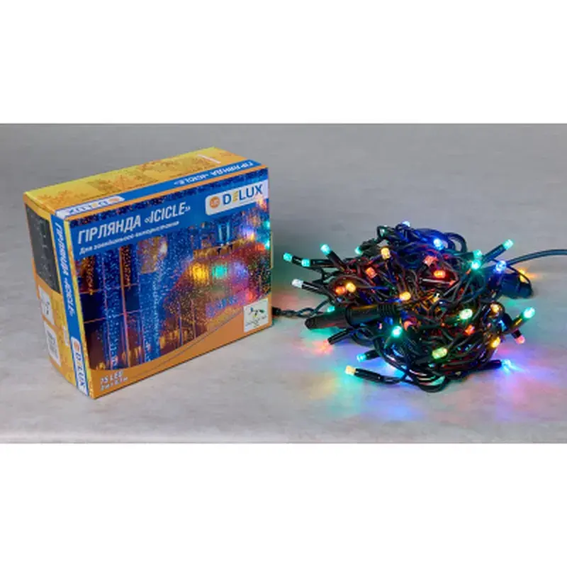 Гірлянда Delux ICICLE flash 75LED 2 х 0.7 м мульті/чорний IP44 EN (90012955) - фото 2