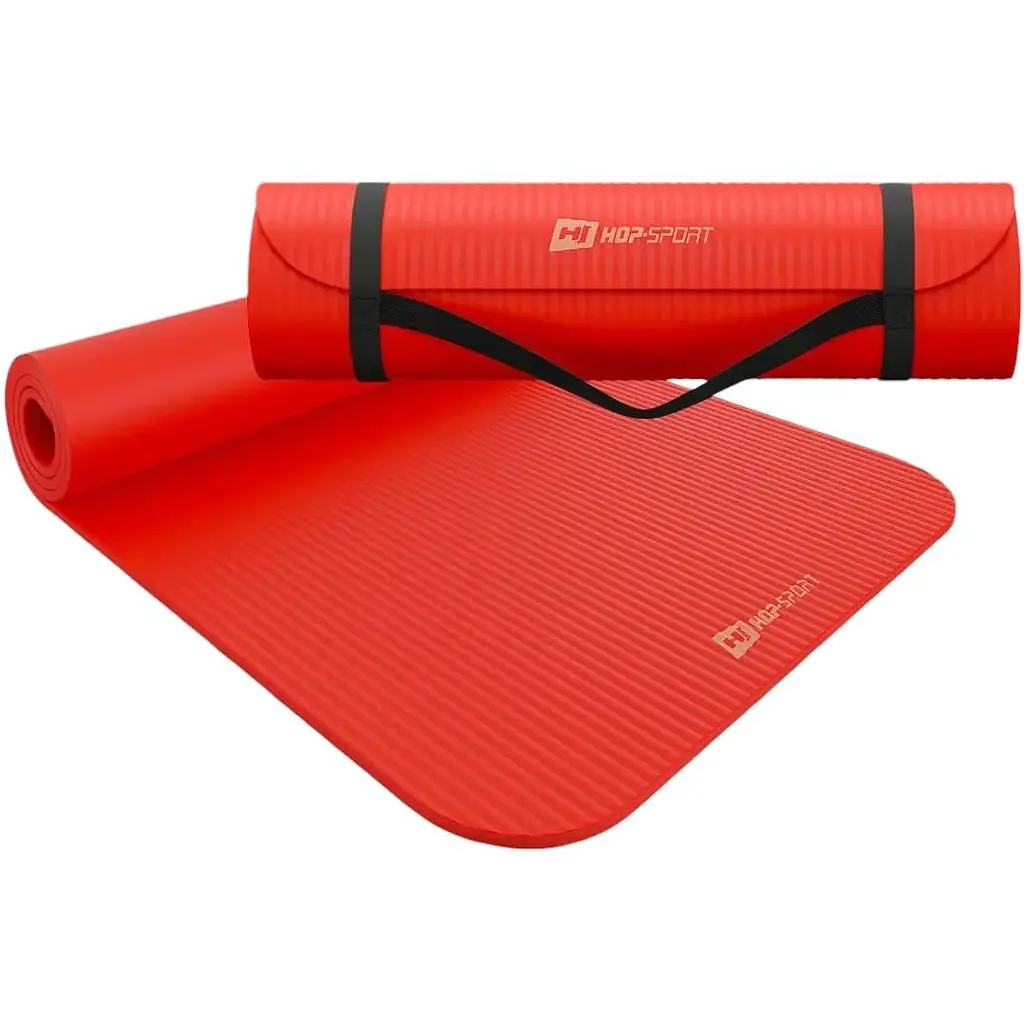 Коврик для йоги Hop-Sport HS-NB010GM NBR 1 см ярко-красный - фото 5