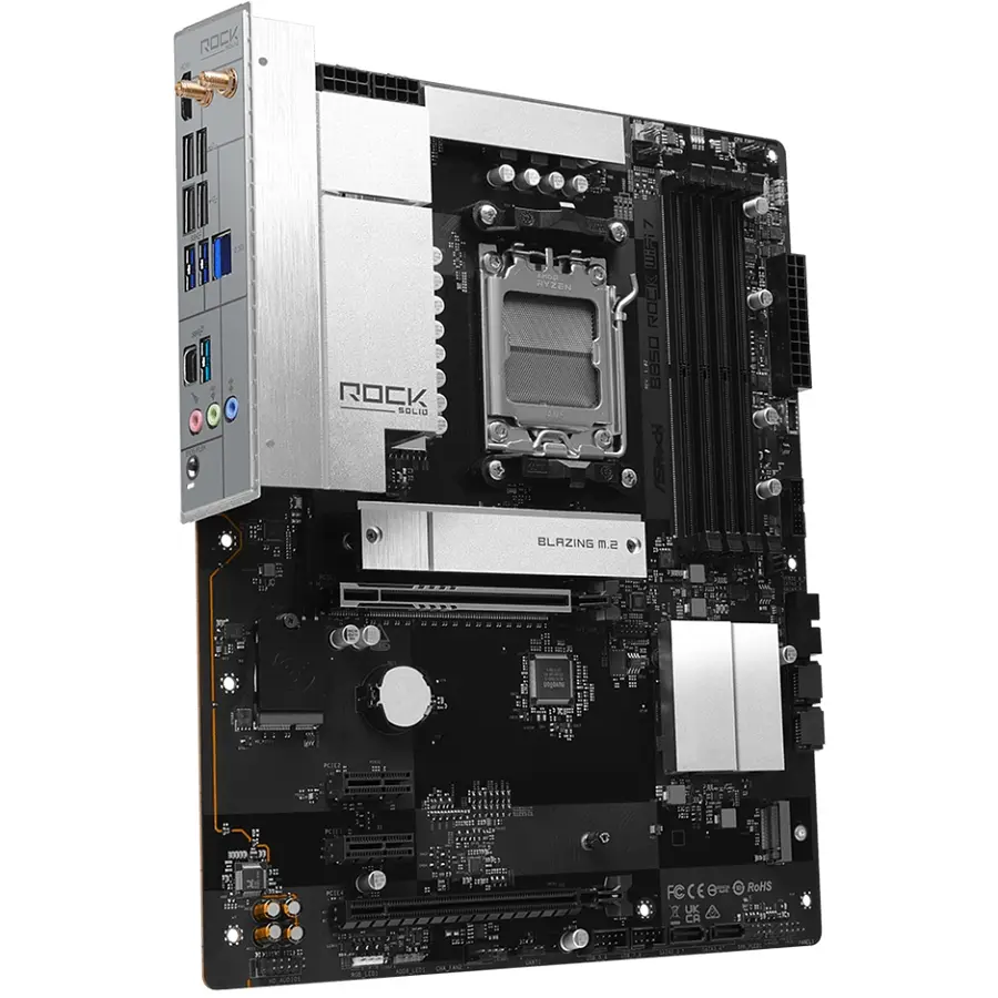 ASRock B850 ROCK WIFI 7 (AM5/B850, 4*DDR5, 2xPCIex16, HDMI, 4xSATAIII,2xM.2, 2.5GLan, ATX) - фото 2