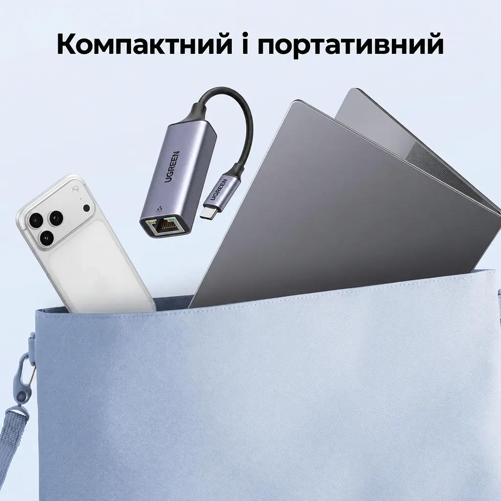 Мережевий адаптер UGREEN CM199 зовнішня мережева карта USB-C на RJ45 Ethernet 10/100/1000 Мбіт/с зі світлодіодним індикатором для Windows macOS та Linux сумісний зі Steam Deck та Nintendo Switch Lite чип AX88179B із вбудованим кабелем 0,1 м космічний сірий (50737) - фото 10