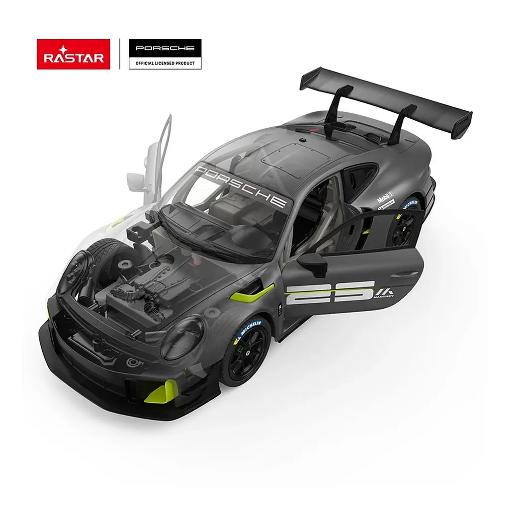 Конструктор RASTAR машинка Porsche 911 GT2 RS Clubsport 25 R/C 1:18 серый 99600 - фото 7