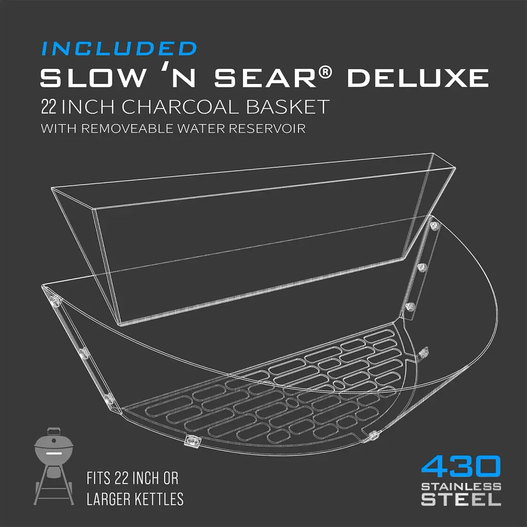 Корзина для копчения Slow 'N Sear Deluxe для грилей 57 см - фото 8