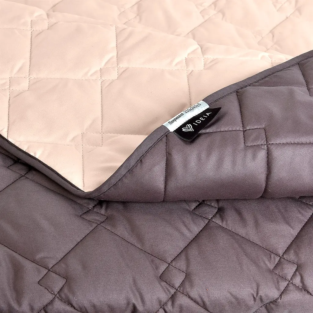 Двостороннє покривало Ideia Стиль Cube шоколадний та бежевий 210 х 180 см (8-32404) - фото 2