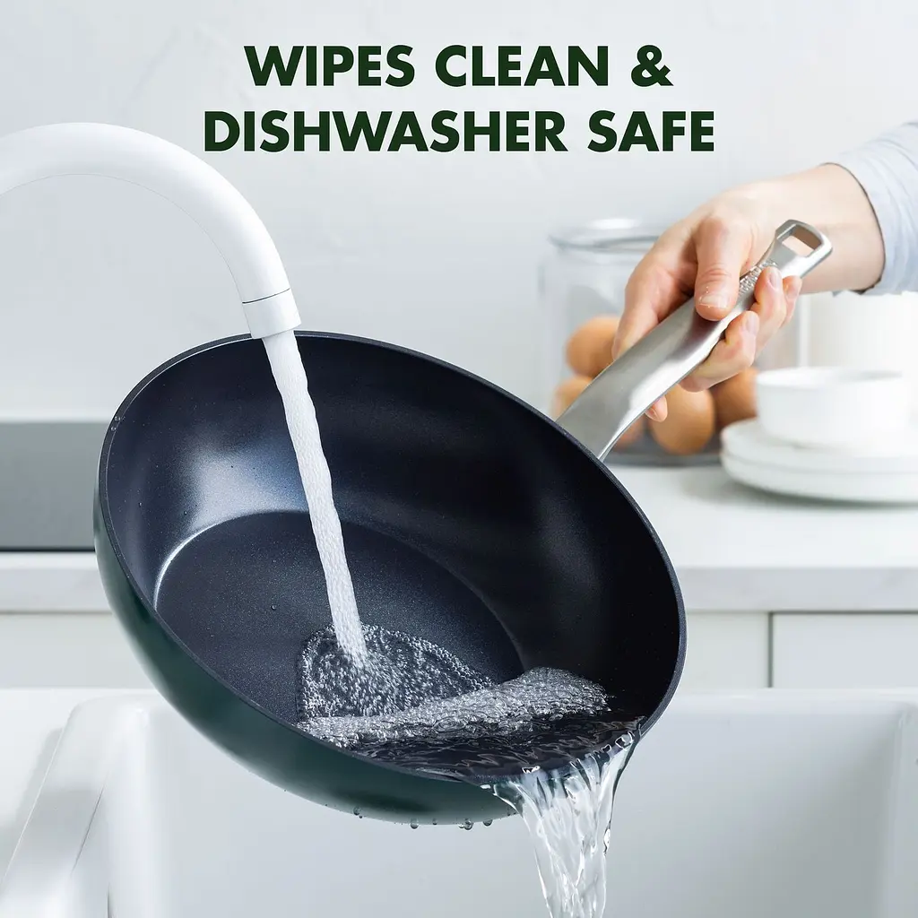 Сковорода-вок GreenPan Evolution 28 см 3.6 л темно-зелена (CC006392-001) - фото 4