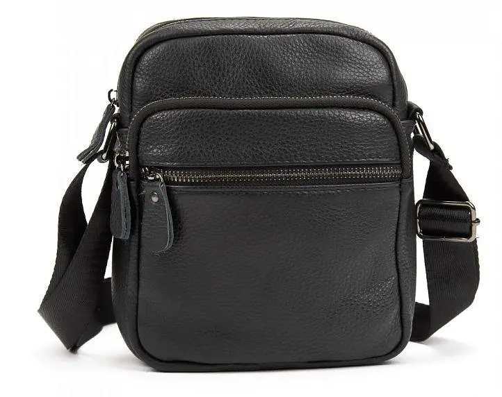 Чоловіча шкіряна сумка планшетка Tiding Bag Чорна - фото 3