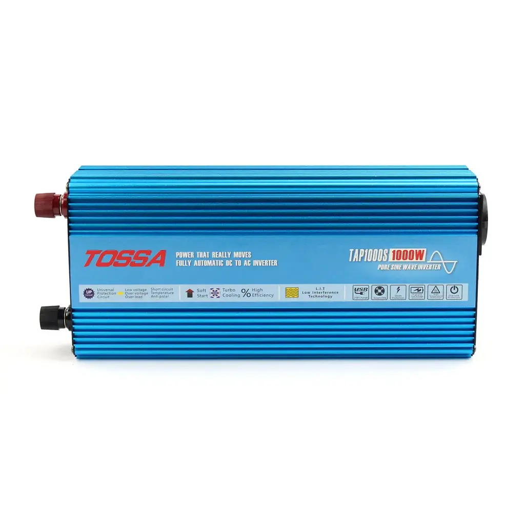 Перетворювач напруги (інвертор) Tossa 12V -220V/1000W Чистий Синус 1USB 1Розетка (TAP1000S) - фото 2