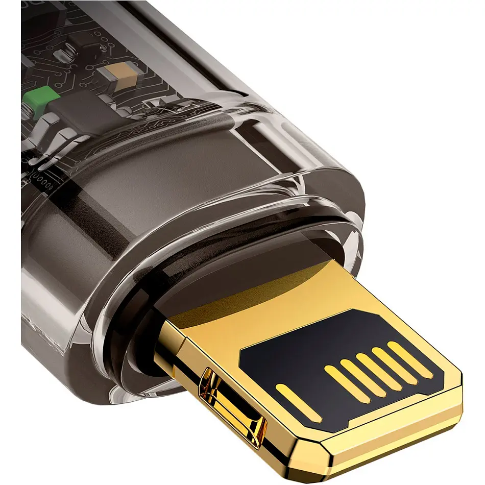Кабель Baseus Explorer Series Auto Power-Off Fast USB to Lightning 2.4A 2m Black (CATS000501) [86021] - фото 4