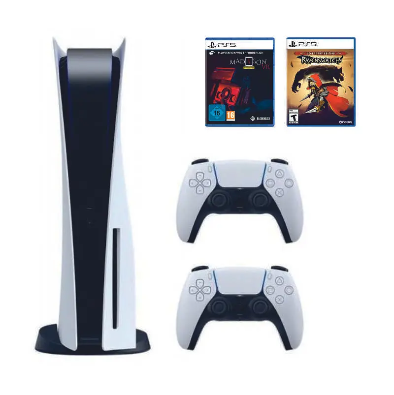 Консоль Sony PlayStation 5 Blu-ray 825GB White + 2 Геймпада бездротових DualSense White + Ravenswatch + MADiSON VR + гарантія б/в - фото 1