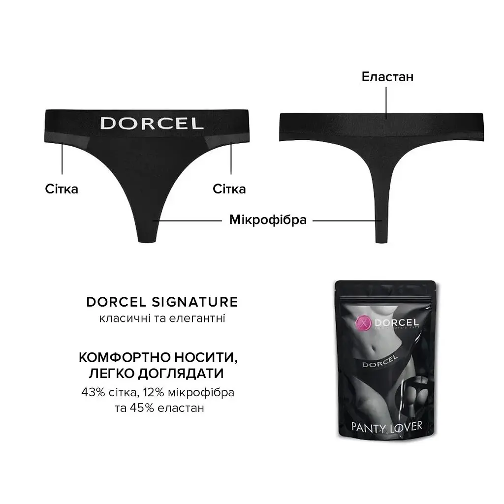 Трусики з кишенею для вібратора Dorcel PANTY LOVER XL - фото 5