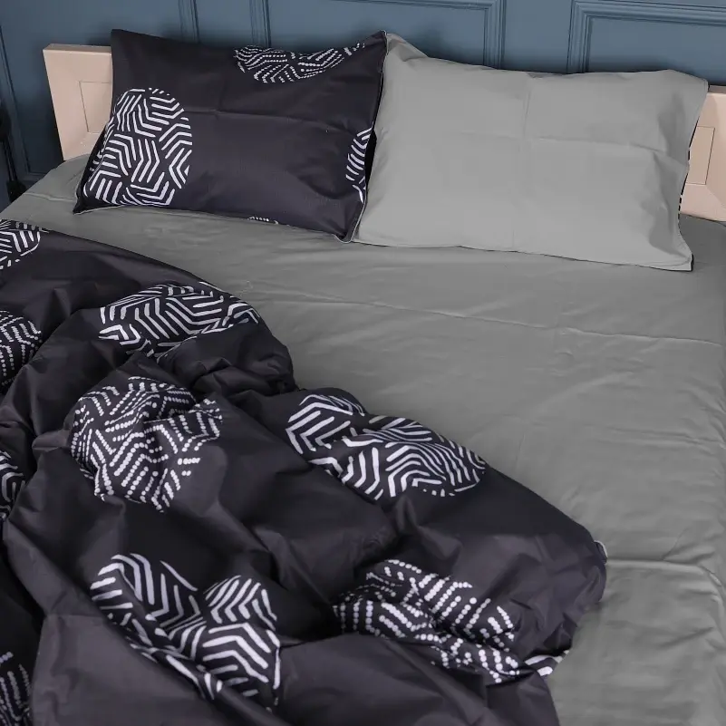 Наволочка MirSon Сатин 22-1379 Geometric Circles 50х70 см темно-сіра (2200010476545) - фото 5