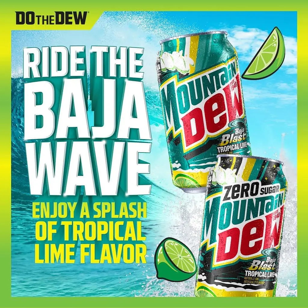 Газований напій Mountain Dew Zero Sugar Baja Blast 355 мл - фото 3