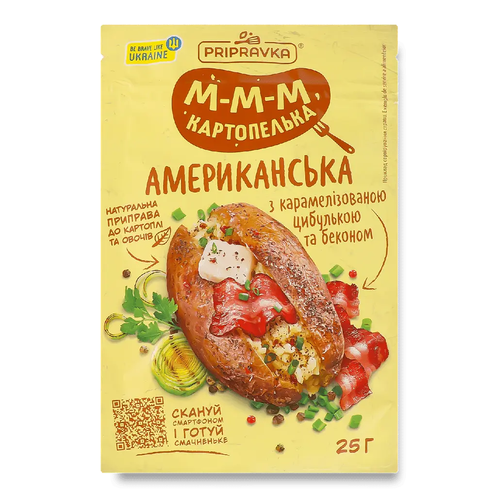 Приправа Pripravka Американська для картоплі з карамелізованою цибулею та беконом 25 г