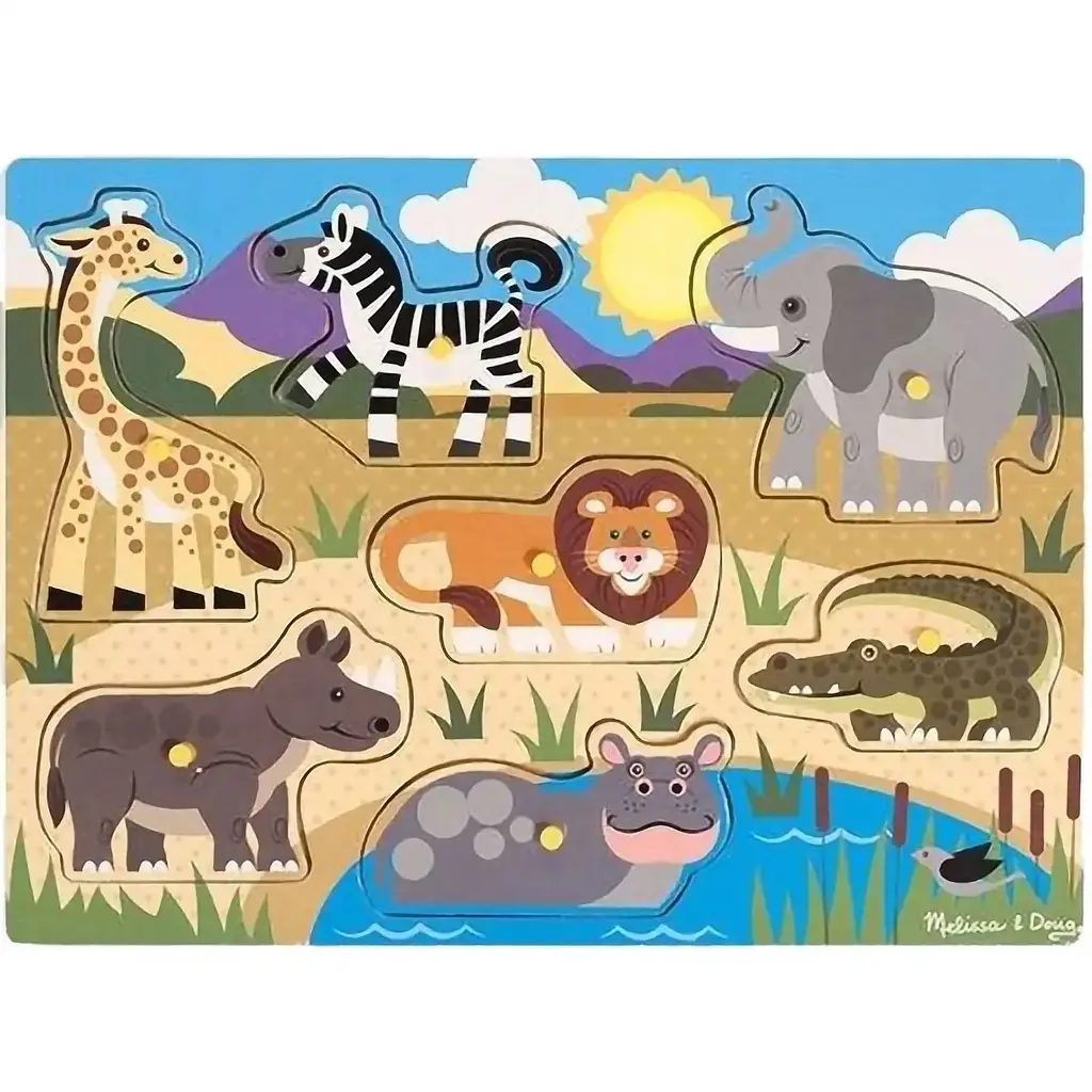 Дерев'яна рамка-вкладиш Melissa&Doug Сафарі 7 елементів (MD19054)