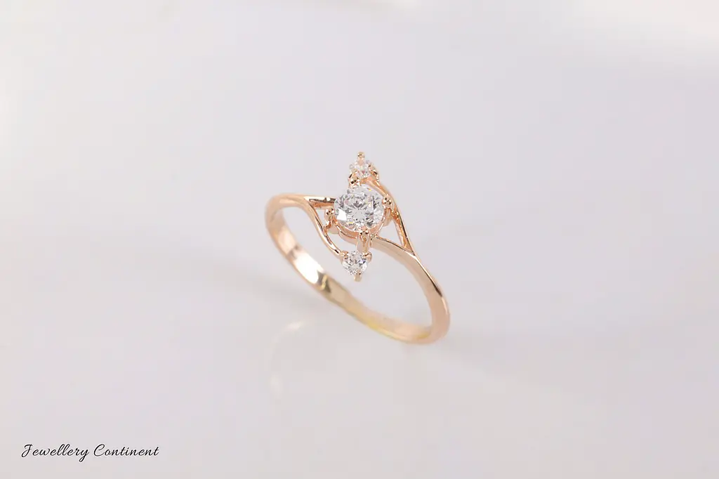 Каблучка з червоного та білого золота з фіанітами 18 K-0228 - фото 6