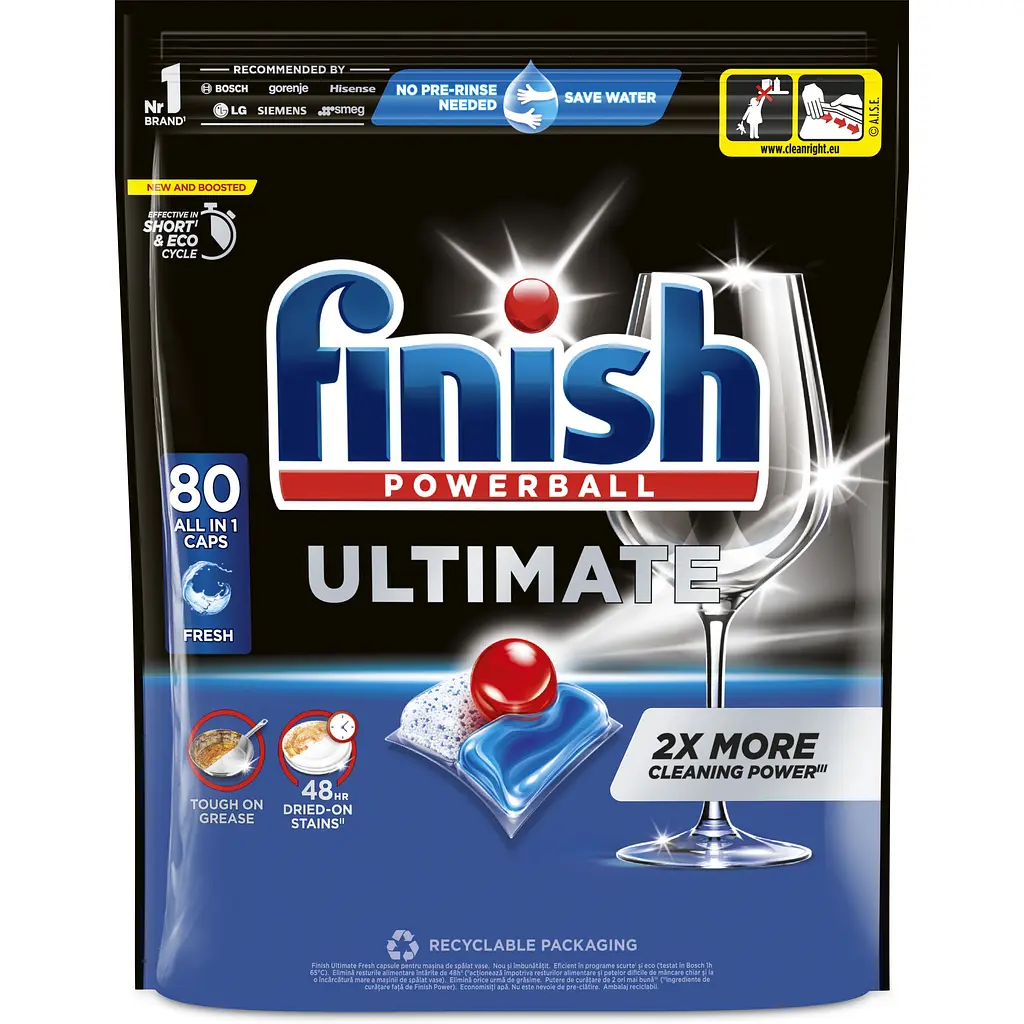 Набір: капсули для посудомийних машин Finish Ultimate All in 1, 80 шт. + сіль для посудомийних машин Finish 4 кг - фото 2