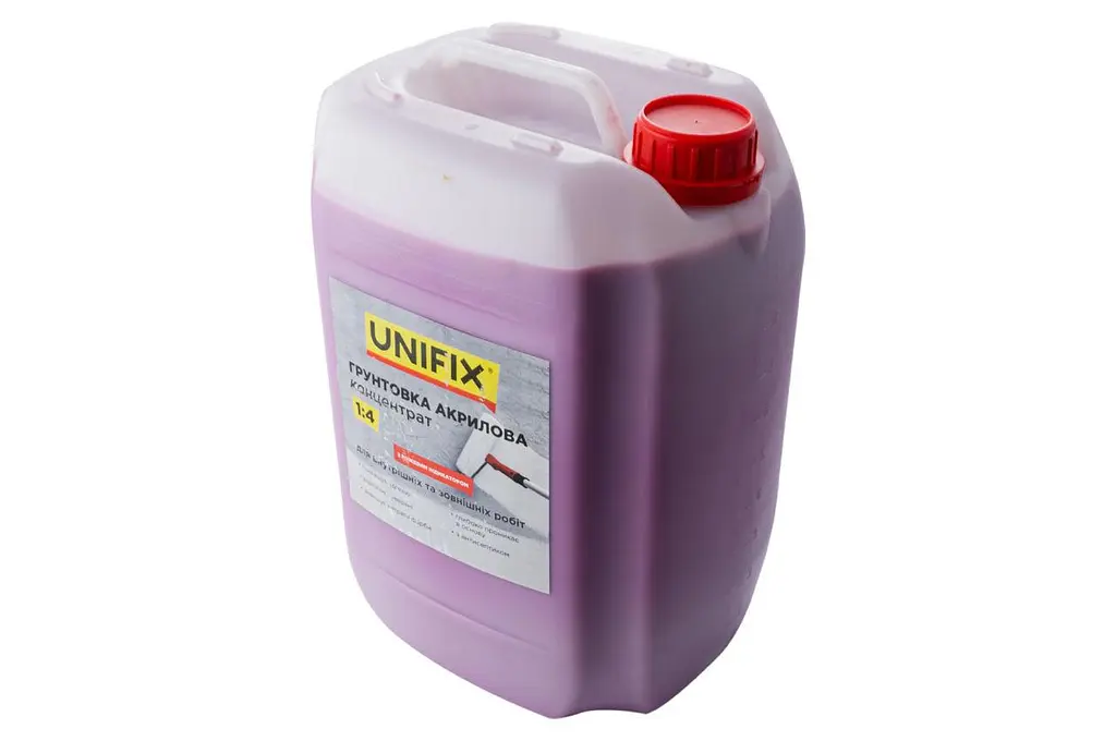 Грунтовка акриловая Unifix 10 кг x 1:4 концентрат с индикатором - фото 2