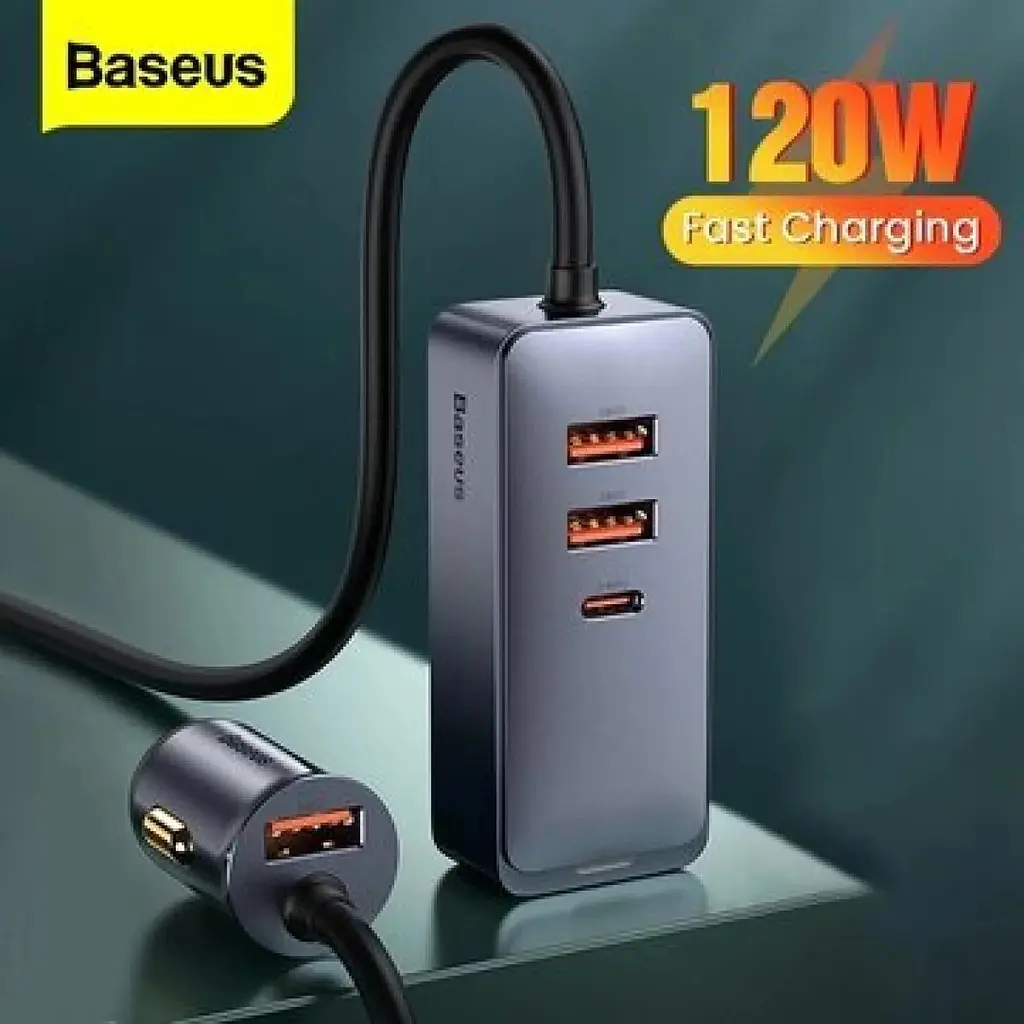 Зарядний пристрій авто хаб розгалужувач Baseus Share Together PPS 120 W 4 порти CCBT-A0G - фото 9