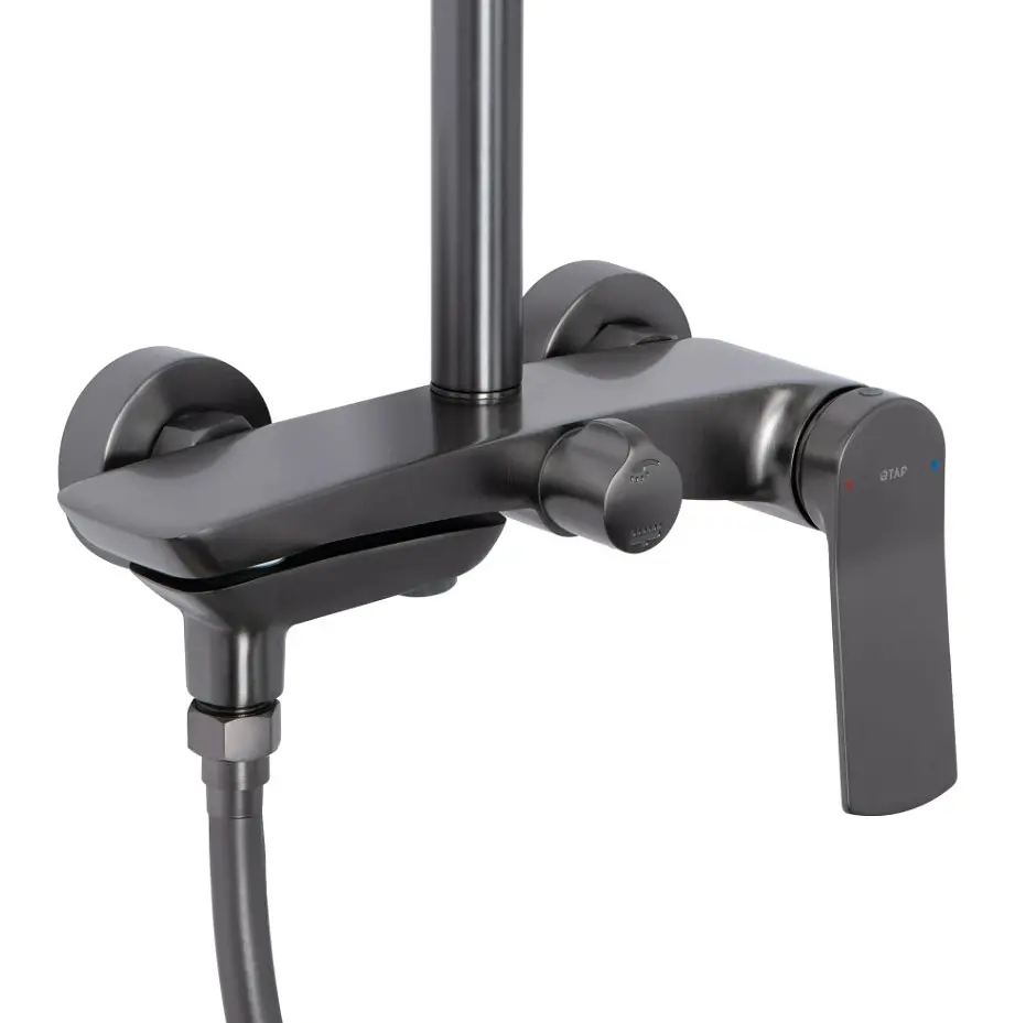 Душова система універсальна Qtap Slavonice Gunmetal Black PVD з виливом QTSLA111GMB45910 - фото 3