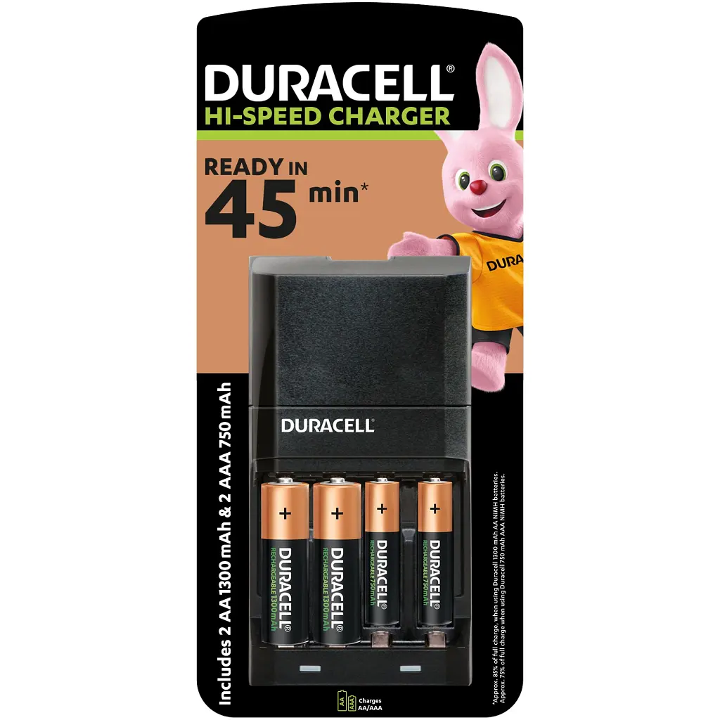 Зарядний пристрій для акумуляторів Duracell CEF27 + 2 акумулятори AA 1300 мА·год + 2 акумулятори AAA 750 мА·год (5001374)